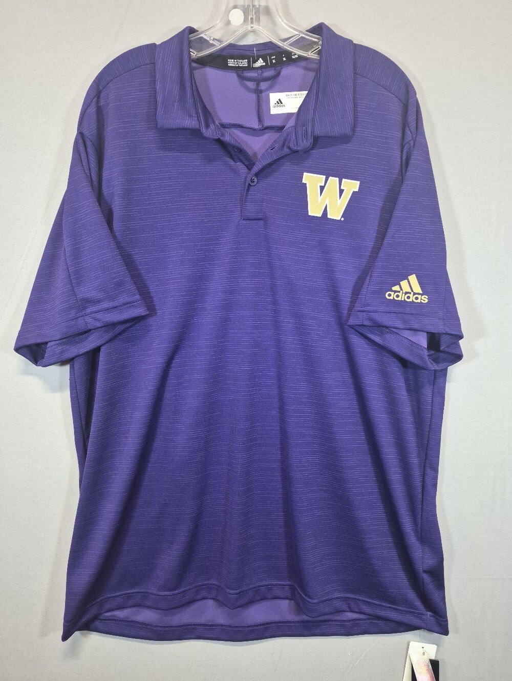 Adidas Washington Huskies Polo Shirt Purple NCAA Performance Golf Men's XL